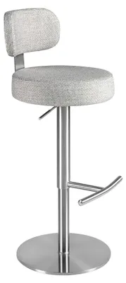 Produktbild von Drehbarer Hocker aus hellgrau meliertem Stoff 4230