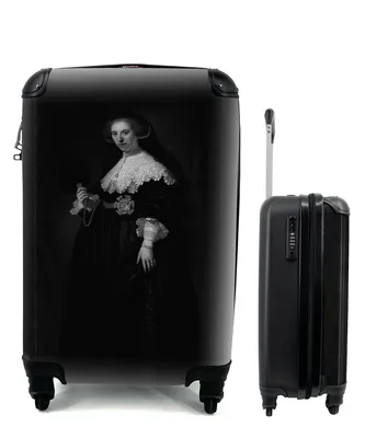 Produktbild von MuchoWow® Koffer Handgepäck Trolley Rollkoffer Kleine Reisekoffer mit 4 Rollen - Das Porträt von Oopjen Coppit - Rembrandt van Rijn - Cabin Size < 55x40x23 cm & 55x40x20 cm - Fotokoffer - Kabinenkoffer - Boardgepäck - Reise-Box - Reisekoffer - Reisegepäck - Koffer mit Bild - Trolley für Kinder