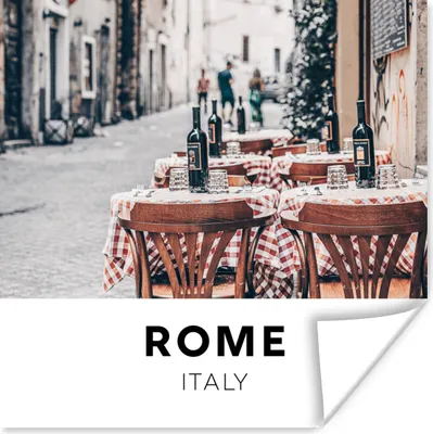 Produktbild von MuchoWow® Poster Italien - Rom - Restaurant 50x50 cm - Wohnzimmerdekoration