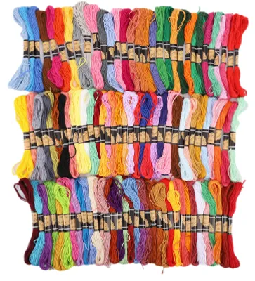 Produktbild von 100 Stück Stickgarn, Kreuzstichgarn, mehrfarbig, Polyester-Baumwolle, 8 Meter