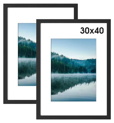 Immagine prodotto di Cornici in legno nero, 30x40 cm, set da 2, per foto e poster