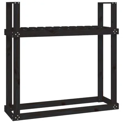 Produktbild von Kaminholzregal Schwarz 110x35x108,5 cm Massivholz Kiefer