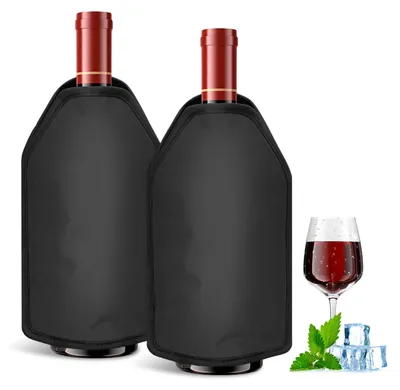 Imagen del producto de Juego de enfriadores para botellas de vino, flexibles, 2 unidades, reutilizables, para uso doméstico y actividades al aire libre