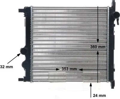 Produktbild von MAHLE CR 831 001S Kühler Wasserkühler Motorkühler für VW up! Schrägheck (121, 122, BL1, BL2) load up! Kastenwagen (121, 122, BL1, BL2) für SKODA