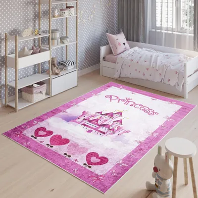 Image de Tapis Tapis EMMA Moderne Chambre Enfant Rose Chambre 120 x 170 cm