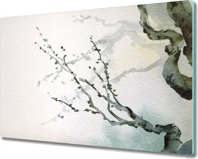 Produktbild von Coloray Schneidebrett Herdabdeckplatte 80x52 cm Kochplattenabdeckung Hackbrett Küchenbrett - Kunst Tinte Kirschbaum