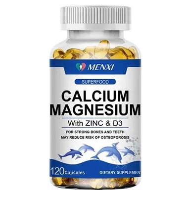 Produktbild von Magnesium Zinc Vitamin D3 Calcium 1425mg (120 Kapseln) Nahrungsergänzungsmittel, Knochen, Gelenke, Muskeln, Zähne, Nerven