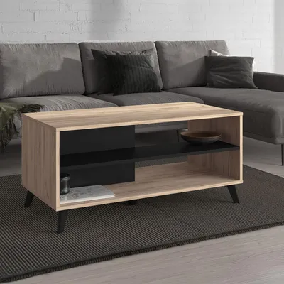 Image de Priola - Table basse, 102x50x47h cm Chêne Brun, avec Pieds