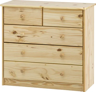 Produktbild von SIT Möbel Kommode breit mit 5 Schubladen | Kiefer-Holz massiv | natur | B 81 x T 35 x H 75 cm | 19000-62 | Serie KOMMODE