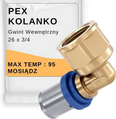 Zdjęcie produktu dla PEX Kolano 26 x 3/4 gwint wewnętrzny GW zaciskowe Radopress Pipelife