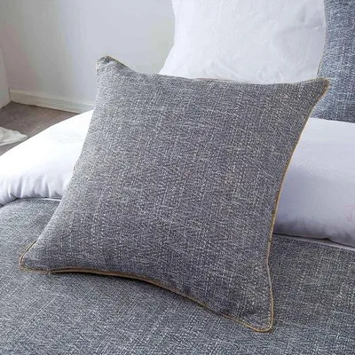 Produktbild von Unyqoos® 2er-Set Kissenbezüge 50 x 50 cm – Polyester/Mikrofaser, hautfreundlich, atmungsaktiv, mit verdecktem Reißverschluss, grau, für Dekokissen