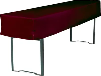 Produktbild von TexDeko Biertischhusse Tischdecke 3/8 Länge für Bierzelttisch Premium blickdicht waschbar 220x50x30cm (Bordeaux)