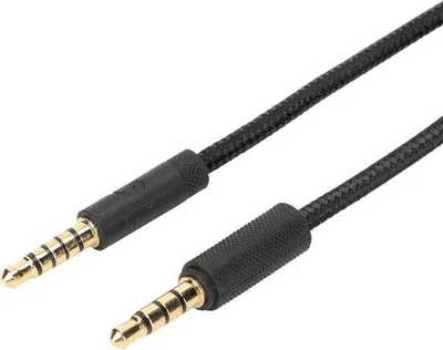 Produktbild von Kopfhörerkabel mit Lautstärkeregelung und Stummschalter für Gaming-Headsets – Schwarz – 3,5-mm-Audio-Aux-Kabel
