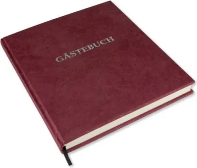 Produktbild von Gästebuch - 21 x 24 cm mit Wortprägung bordeaux.