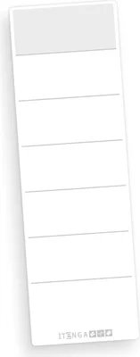 Produktbild von itenga 100x Ordneretikett WEIß Rückenetikett zum Aufkleben 6,0 x 19,0 cm aus Haftpapier