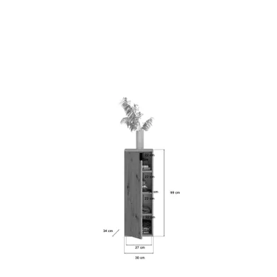 Produktbild von ProjektX Kommode 1 Tür Eiche Nachbildung.