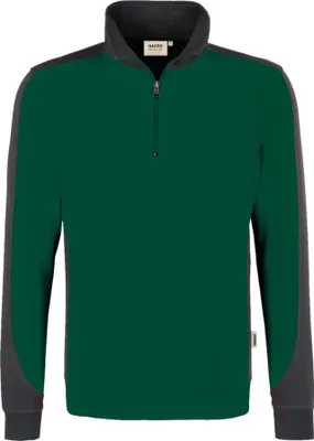 Produktbild von Hakro Zip-Sweatshirt Contrast Performance, tanne, Uni-Größe: M