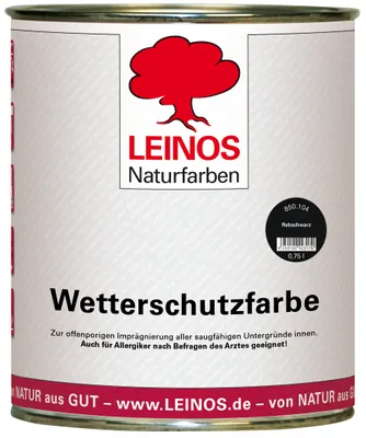 Produktbild von LEINOS Wetterschutzfarbe Rebschwarz 0,75 l für Holz außen, UV-beständig