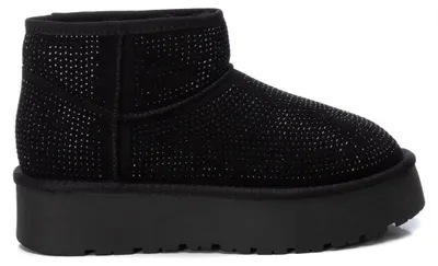 Produktbild von Stiefeletten für Damen aus weichem Wildleder mit Fellfutter und rutschfesten Sohlen