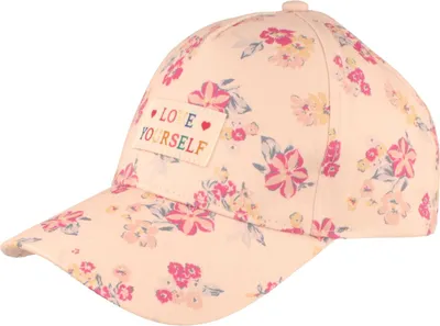 Kinder Baseball Cap mit floralem Design aus Baumwolle von Hut-Breiter in beige