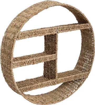 Produktbild von Wandregal - rund - Metall und Naturfaser D 58 cm - Atmosphera créateur d'intérieur
