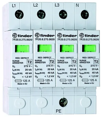 Immagine prodotto di Scaricatore di sovratensione Finder tipo 2, trifase 7P.25.8.275.0020