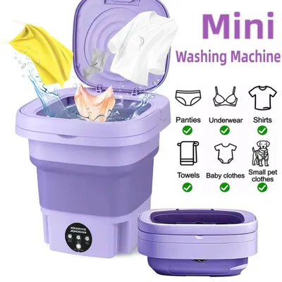 Produktbild von 11-Liter-Mini-Waschmaschine, faltbar und tragbar, mit 18 W Leistung für Unterwäsche, Socken und Babykleidung