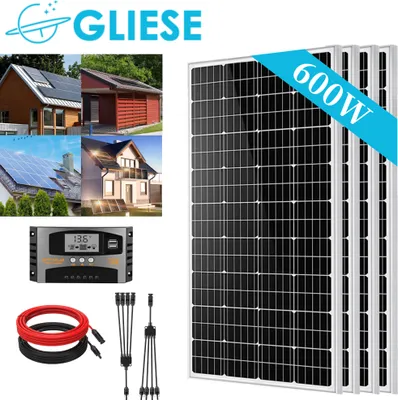 Produktbild von 600W Solarpanel Solarmodul Kit Solar Set 4x150W 12V Monokristallin Solarmodule PV Solarmodul 0% MwSt