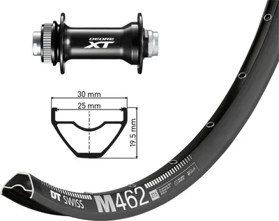 Produktbild von DT SWISS Laufrad Vorderrad 29 Zoll Deore Xt Schwarz Steckachse 15Mm 110Mm M46...