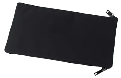 Nylon Geldbörse mit Reißverschluss, Münzfach, Kreditkartenfach, Schwarz