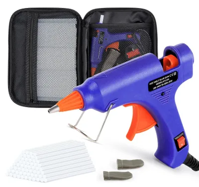 Produktbild von Heißklebepistolen Set 20W Mini Klebepistole mit 60 Klebestiften 7x100mm Schmelzpistole mit Verbrühungsschutz schnelles sicheres Aufheizen für Basteln