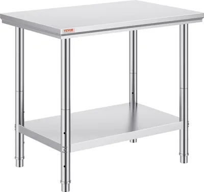 Zdjęcie produktu dla Stół roboczy ze stali nierdzewnej – Nośność 317 kg 90x60x80 cm
