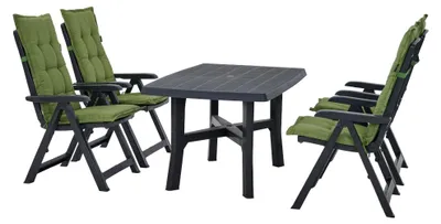 Produktbild von Pro Garden Set Tampa Klappsessel mit Tisch und Auflagen grün
