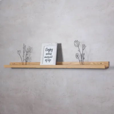 Produktbild von Fotogehause, Eichendunkelbraun, 110x5x10 cm - Wandregal - Wanddekoration - Bilderleiste - MDF - Inklusive Montagematerial