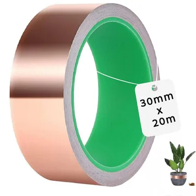 Immagine prodotto di Nastro adesivo in rame professionale per la protezione contro le lumache, 30 mm x 20 metri