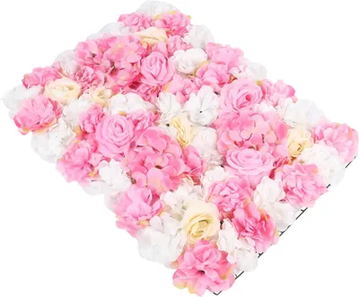 Produktbild von Künstliche Blumenwand mit Rosen - Paneel-Set 12er-Pack - Seide - Hochzeitsdeko/Backdrop - Für Außenbereich - Rosa