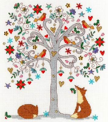 Produktbild von Auslaufmodell Bothy Threads Kreuzstich-Set "Liebe Winter", 23x26cm, XKA13, Zählmuster