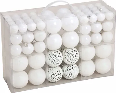 Produktbild von Vánoční ozdoby odolné proti rozbití - 100ks 3/4/6cm - Barva: BÍLÁ