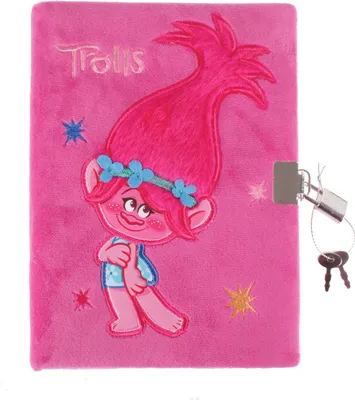 Produktbild von Trolls Plüsch-Tagebuch mit Schloss / Größe: 15 x 20,5 cm