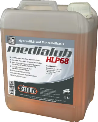 Produktbild von KETTLITZ-Medialub HLP 68 Hydrauliköl auf Mineralölbasis - 5 Liter Gebinde