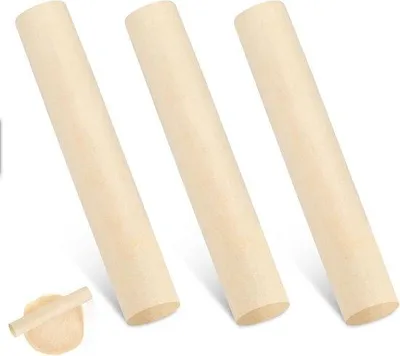 Productafbeelding van Famanu Mini-deegroller set – 3 klassieke houten deegrollers voor fondant, pasta en koekjes