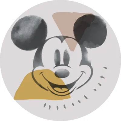 Produktbild von Disney selbstklebende runde Tapete Micky Maus Grau - 610408 - Ø 128 cm