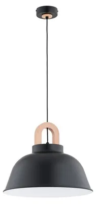 Zdjęcie produktu dla Lampa wisząca VAYPER czarna-jasne drewno 1xE27x15W drewno wym:90x40x40cm IP20 Alfa