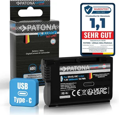 Produktbild von PATONA 1363, Nikon, 2250 mAh, 7 V, Lithium-Ion (Li-Ion)