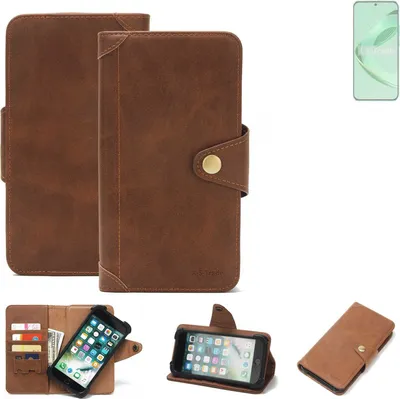 Produktbild von K-S-Trade Handyhülle kompatibel mit Huawei nova 11 Schutz Hülle Walletcase Bookstyle Tasche Case Handytasche Wallet Flipcase Cover PolyurethanBraun (1x)