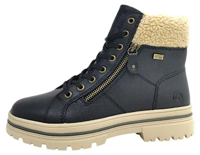 Image de Remonte - Bottines à lacets pour femmes, couleur noire, style décontracté