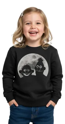 Produktbild von Spreadshirt Sesamstraße Ernie & Bert Bei Mondschein Kinder Premium Pullover, 122/128 (6 Jahre), Schwarz