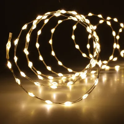 Produktbild von LED Drahtlichterkette 378 Lichter innen und außen 6m + 3m Zuleitung warmweiß Strom Draht strombetrieben