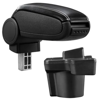 Armlehne Mittelarmlehne Leder Bezug Schwarz / Weiß für Mazda 2 Typ DJ ab 2014 – Produktansicht