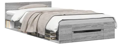 Immagine prodotto di vidaXL Struttura letto con contenitore Grigio Sonoma 80 x 200 cm in materiale derivato dal legno